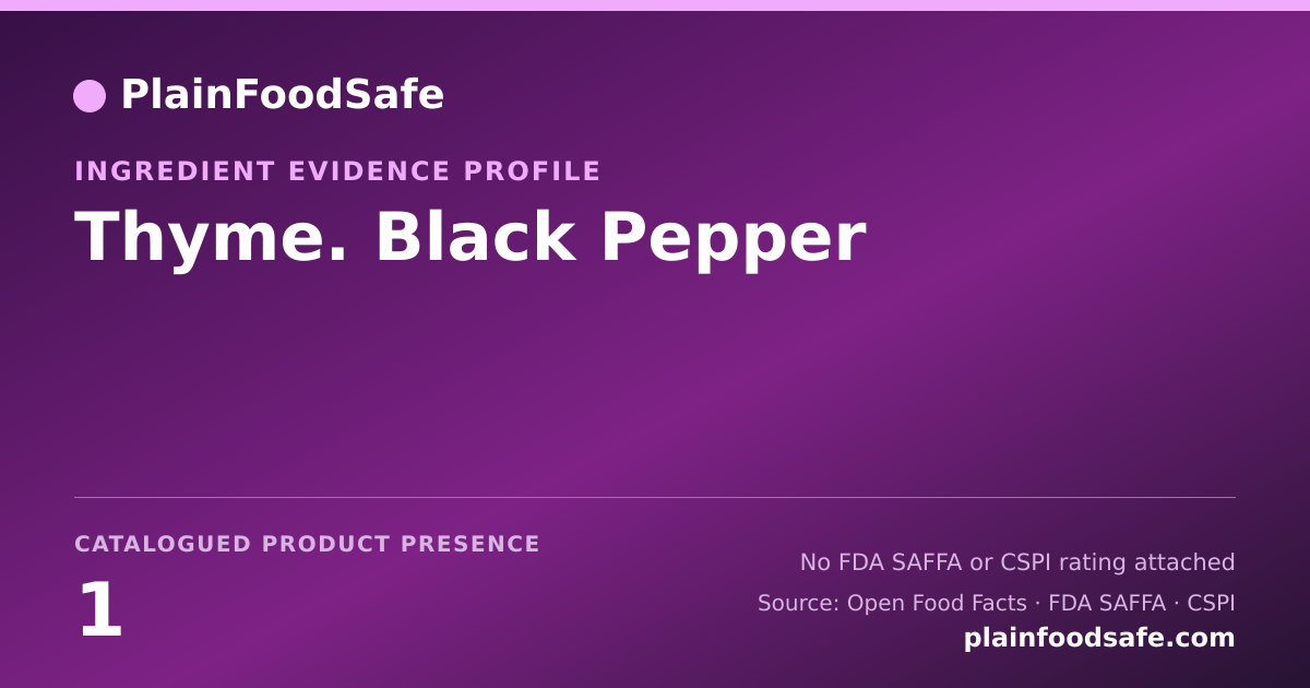 Share card for Thyme. Black Pepper Food Ingredient Evidence Profile