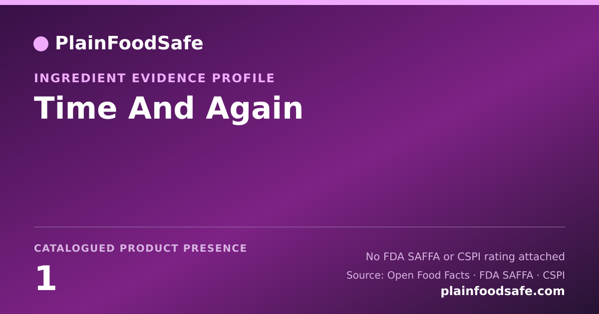 Share card for Time And Again Food Ingredient Evidence Profile