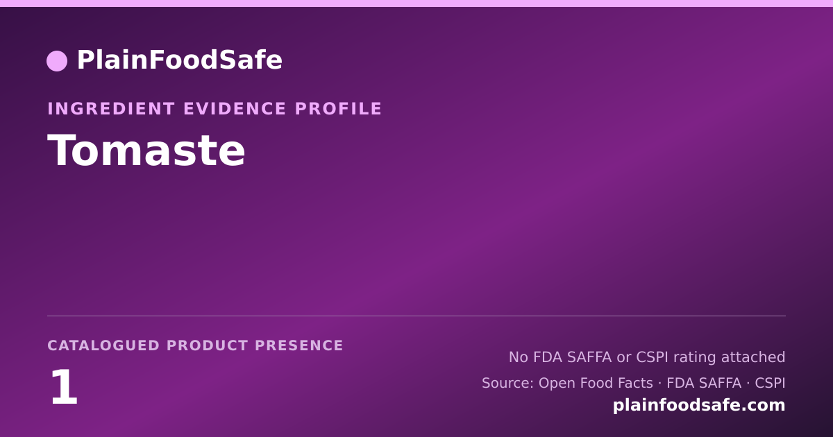 Share card for Tomaste Food Ingredient Evidence Profile