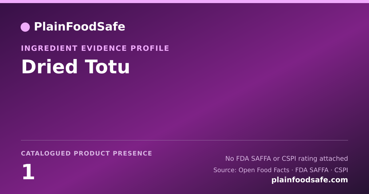 Share card for Dried Totu Food Ingredient Evidence Profile