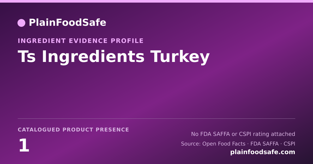 Share card for Ts Ingredients Turkey Food Ingredient Evidence Profile