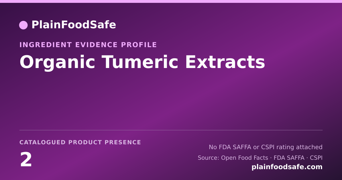 Share card for Organic Tumeric Extracts Food Ingredient Evidence Profile