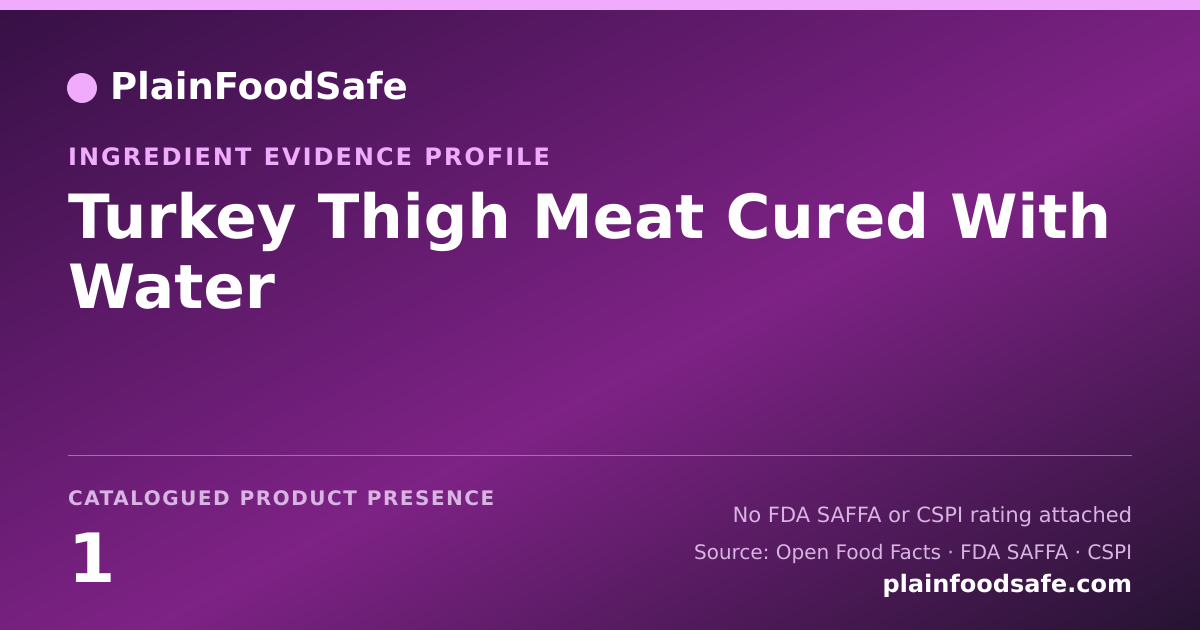 Share card for Turkey Thigh Meat Cured With Water Food Ingredient Evidence Profile
