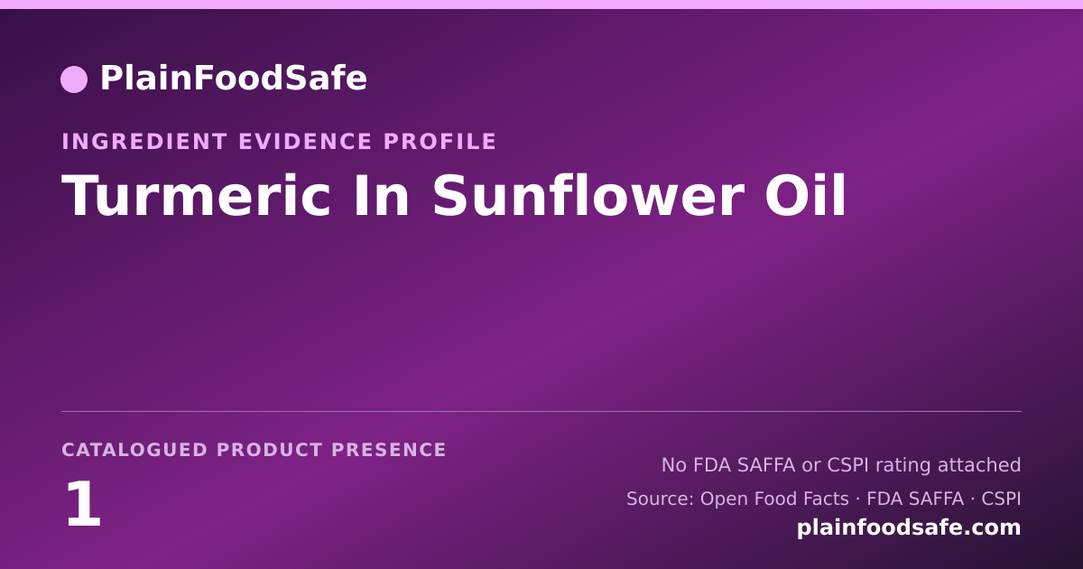 Share card for Turmeric In Sunflower Oil Food Ingredient Evidence Profile