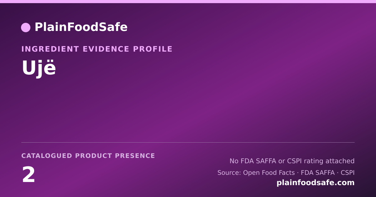Share card for Ujë Food Ingredient Evidence Profile
