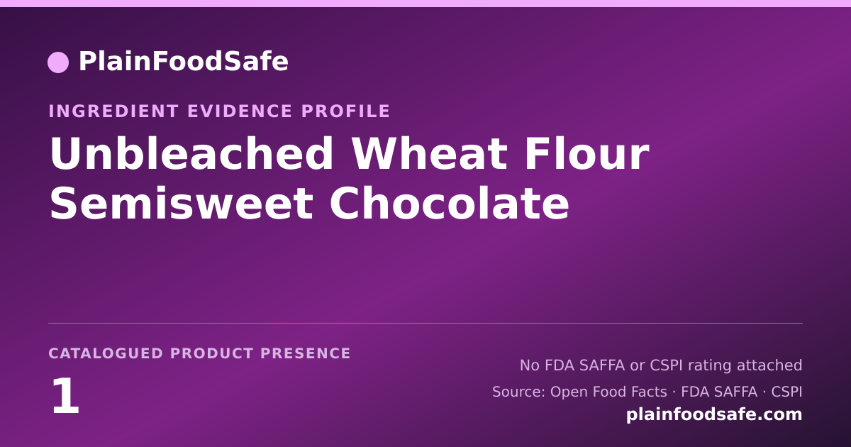 Share card for Unbleached Wheat Flour Semisweet Chocolate Food Ingredient Evidence Profile