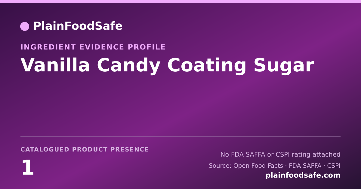 Share card for Vanilla Candy Coating Sugar Food Ingredient Evidence Profile