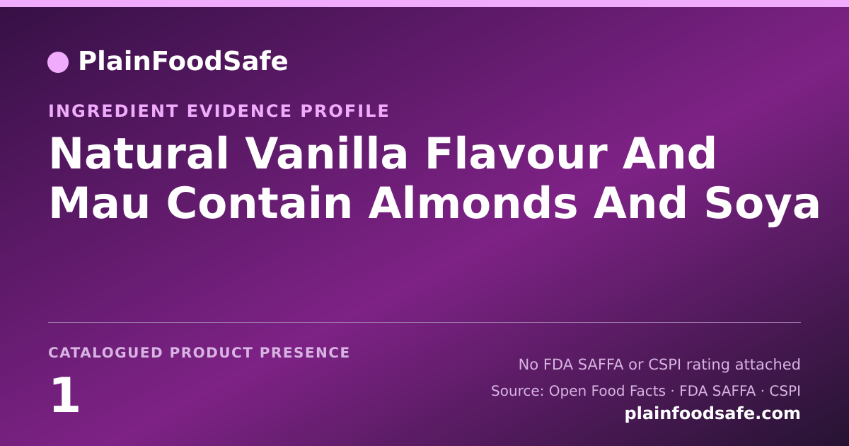 Share card for Natural Vanilla Flavour And Mau Contain Almonds And Soya Food Ingredient Evidence Profile