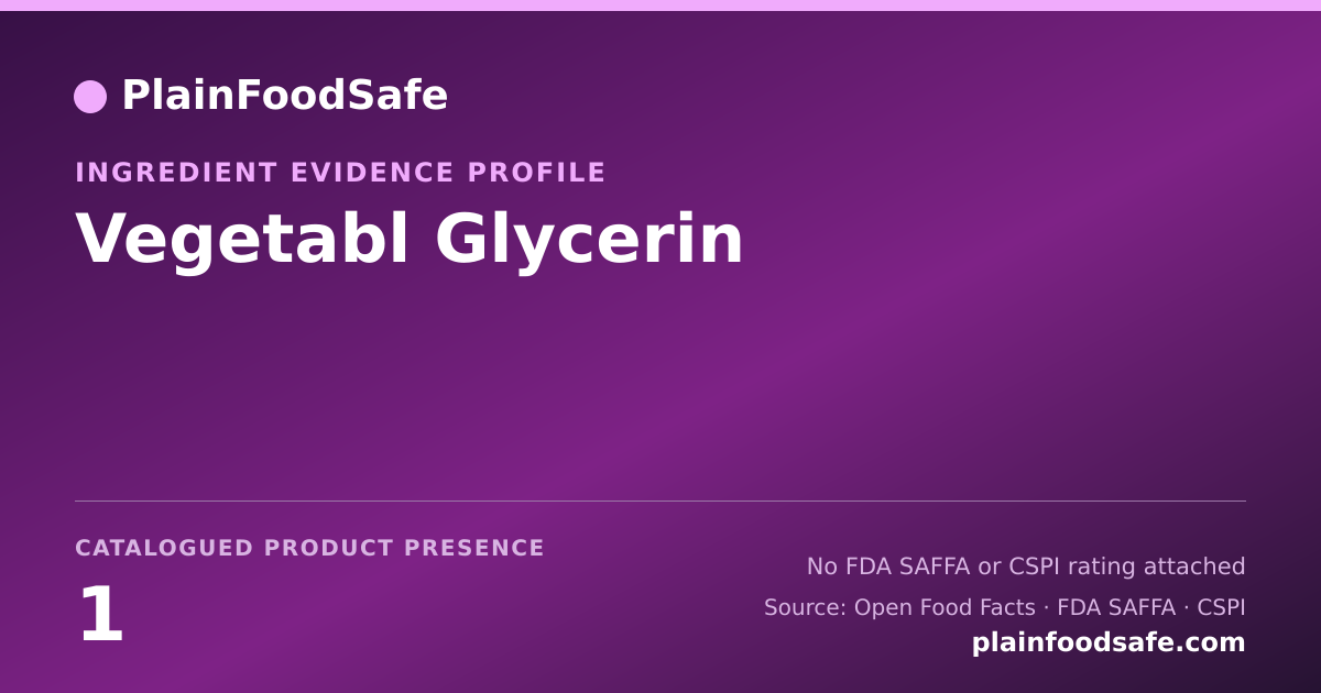 Share card for Vegetabl Glycerin Food Ingredient Evidence Profile