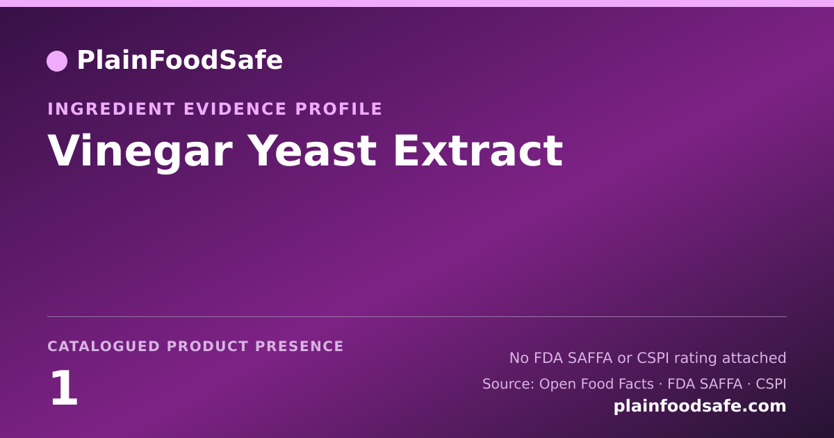 Share card for Vinegar Yeast Extract Food Ingredient Evidence Profile