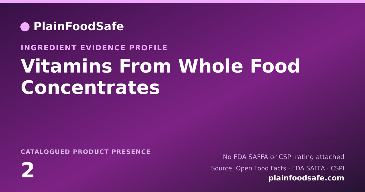 Share card for Vitamins From Whole Food Concentrates Food Ingredient Evidence Profile