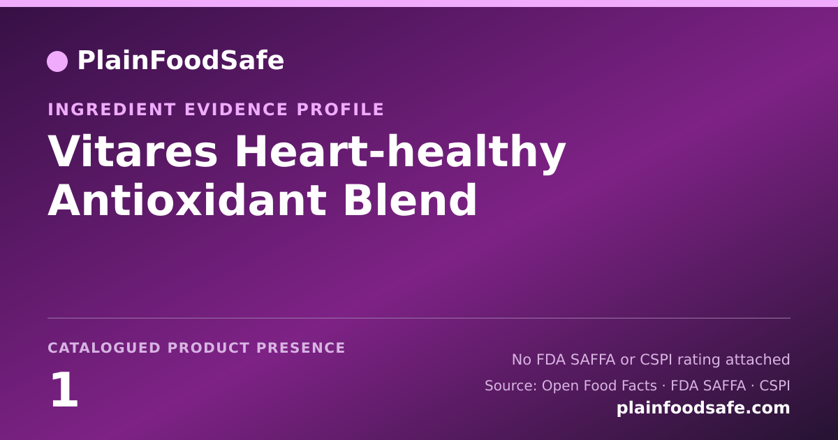 Share card for Vitares Heart-healthy Antioxidant Blend Food Ingredient Evidence Profile