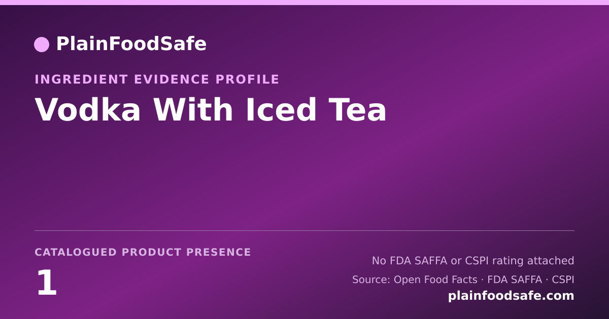 Share card for Vodka With Iced Tea Food Ingredient Evidence Profile
