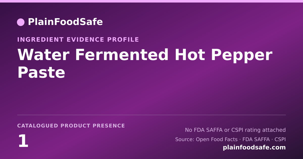 Share card for Water Fermented Hot Pepper Paste Food Ingredient Evidence Profile