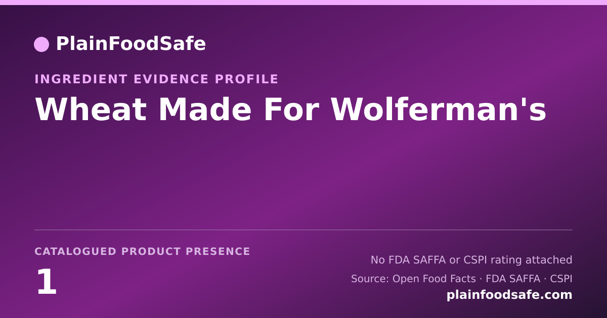 Share card for Wheat Made For Wolferman's Food Ingredient Evidence Profile
