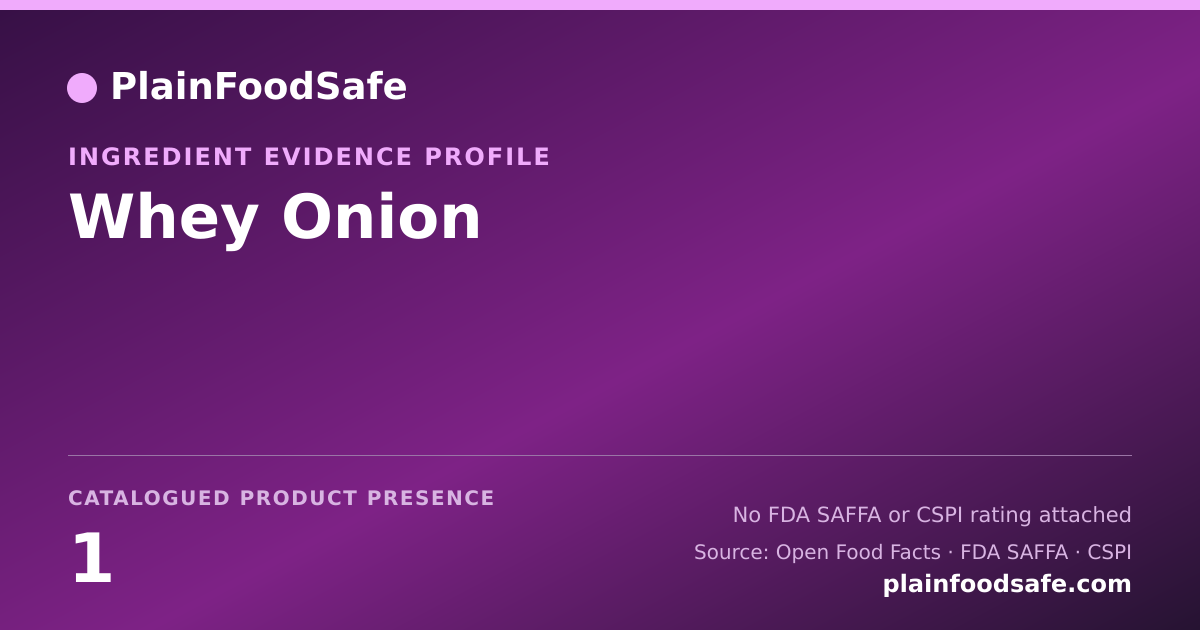 Share card for Whey Onion Food Ingredient Evidence Profile