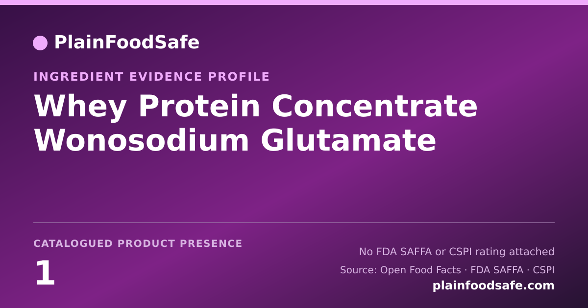 Share card for Whey Protein Concentrate Wonosodium Glutamate Food Ingredient Evidence Profile