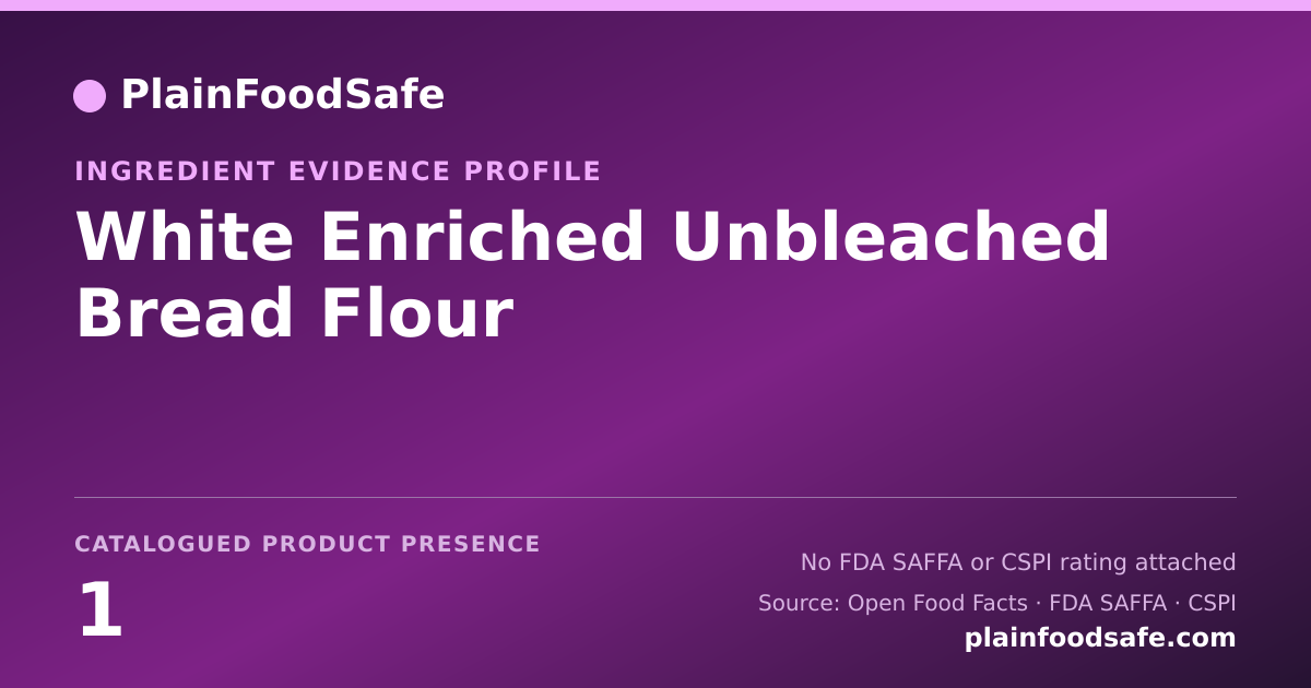 Share card for White Enriched Unbleached Bread Flour Food Ingredient Evidence Profile