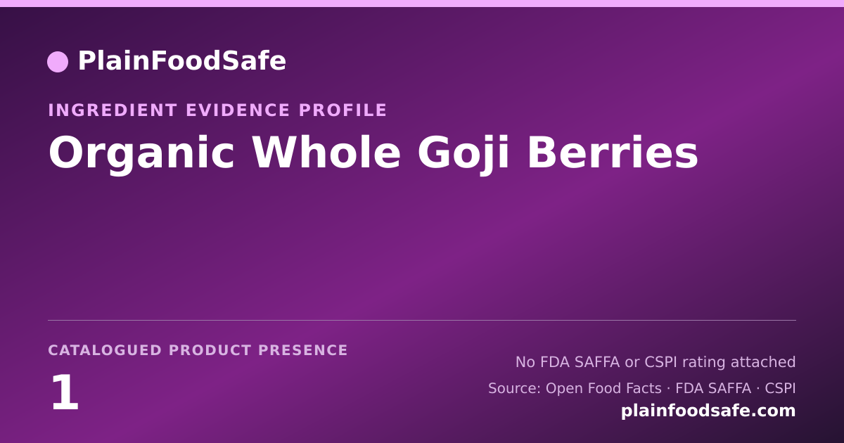 Share card for Organic Whole Goji Berries Food Ingredient Evidence Profile