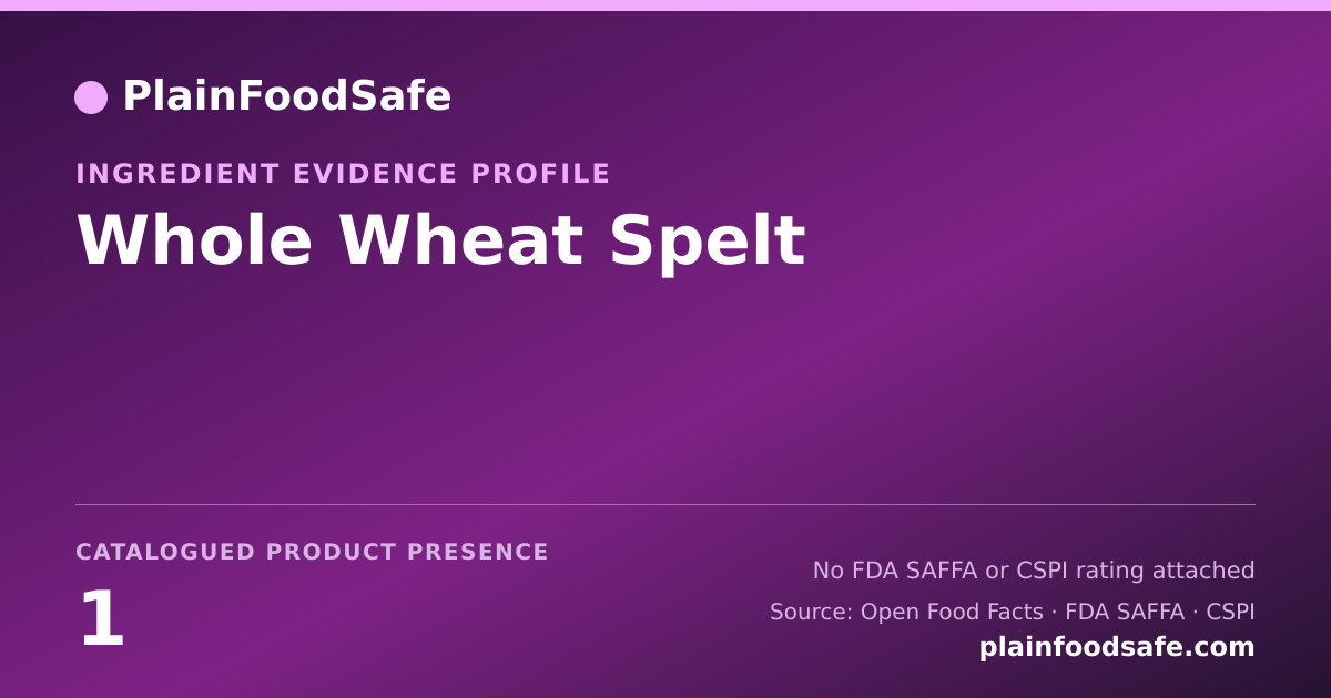 Share card for Whole Wheat Spelt Food Ingredient Evidence Profile