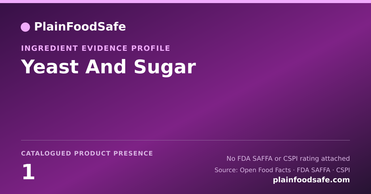 Share card for Yeast And Sugar Food Ingredient Evidence Profile