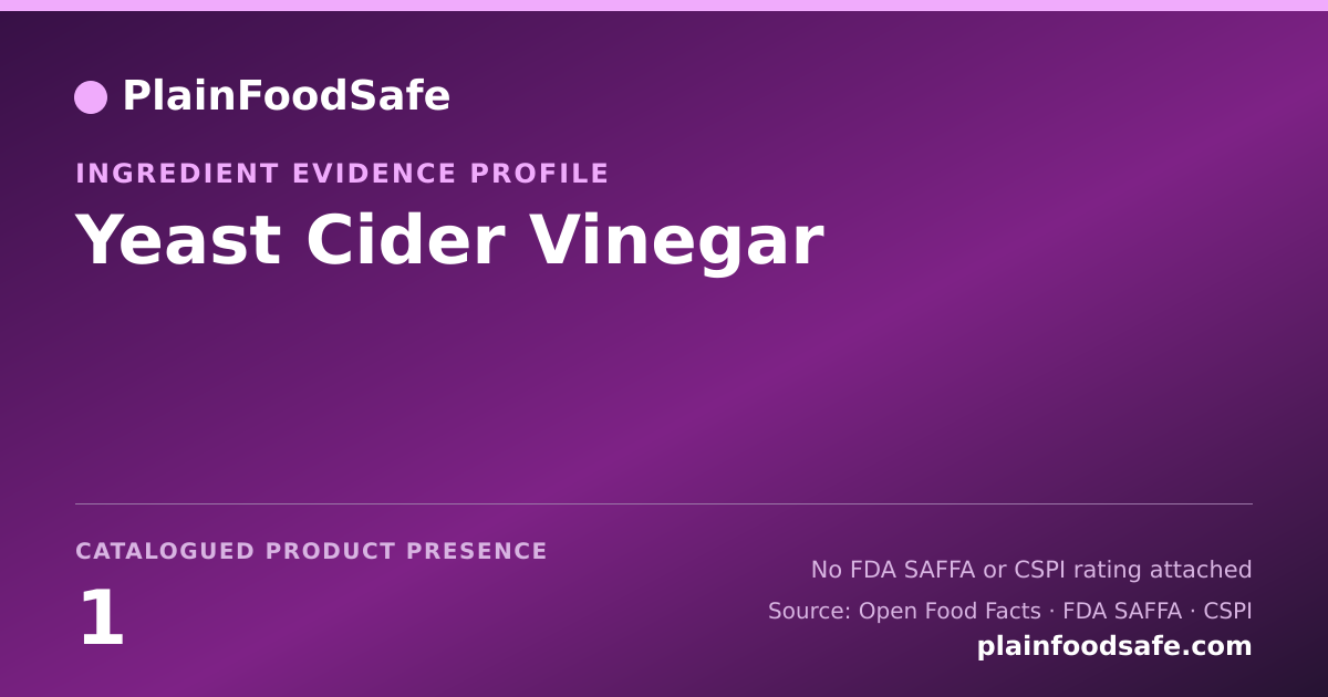 Share card for Yeast Cider Vinegar Food Ingredient Evidence Profile