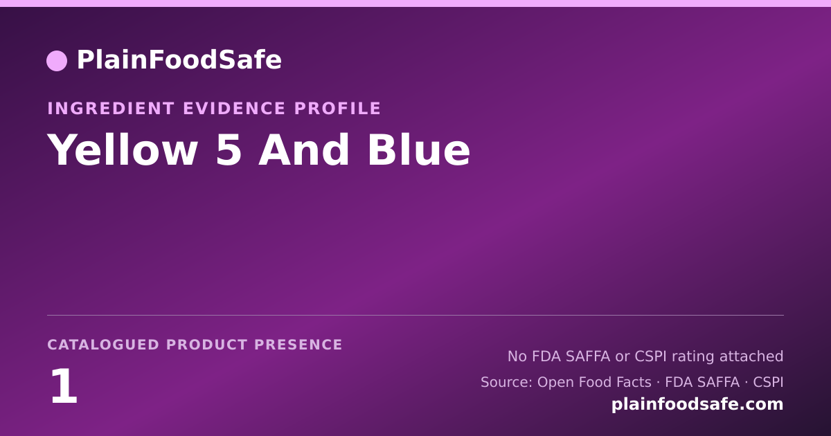 Share card for Yellow 5 And Blue Food Ingredient Evidence Profile