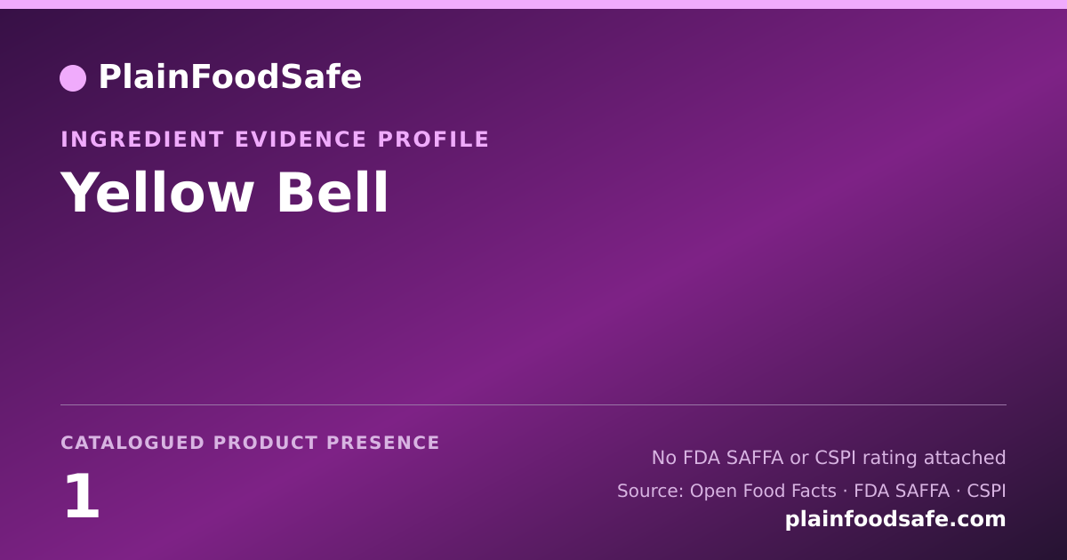 Share card for Yellow Bell Food Ingredient Evidence Profile