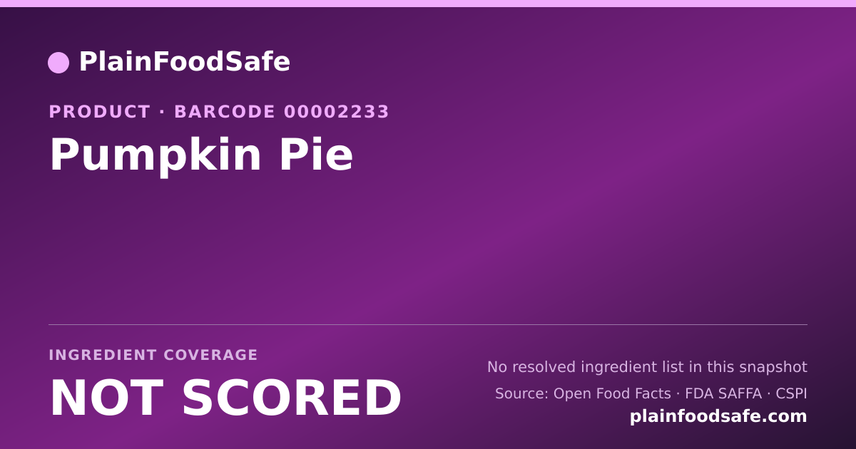 Share card for Pumpkin Pie Food Ingredient Profile