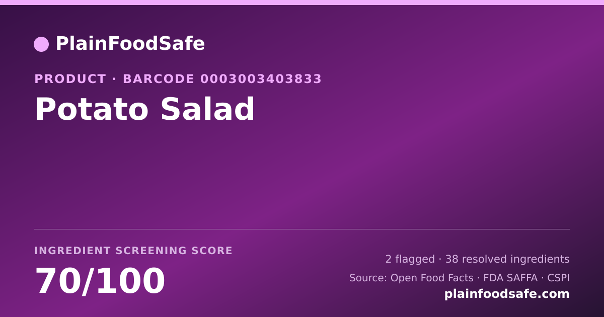 Share card for Potato Salad Food Ingredient Profile