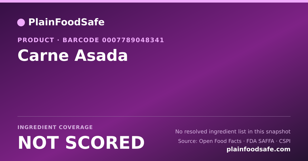Share card for Carne Asada Food Ingredient Profile
