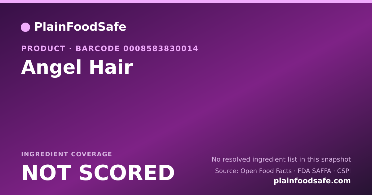 Share card for Angel Hair Food Ingredient Profile