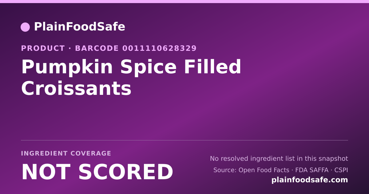 Share card for Pumpkin Spice Filled Croissants Food Ingredient Profile
