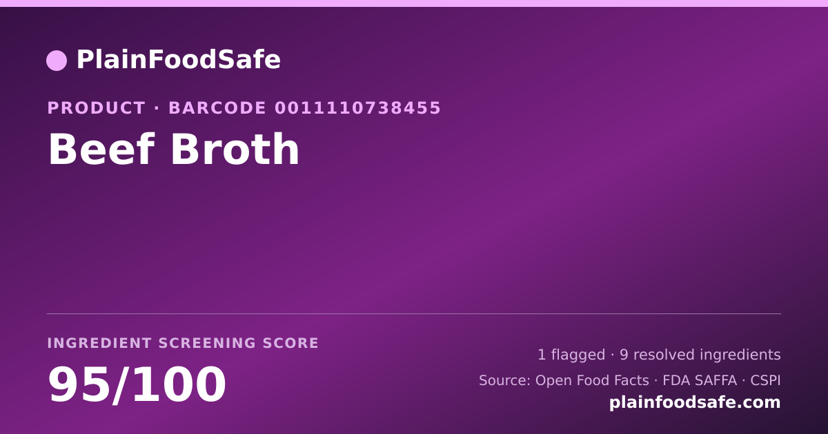 Share card for Beef Broth Food Ingredient Profile