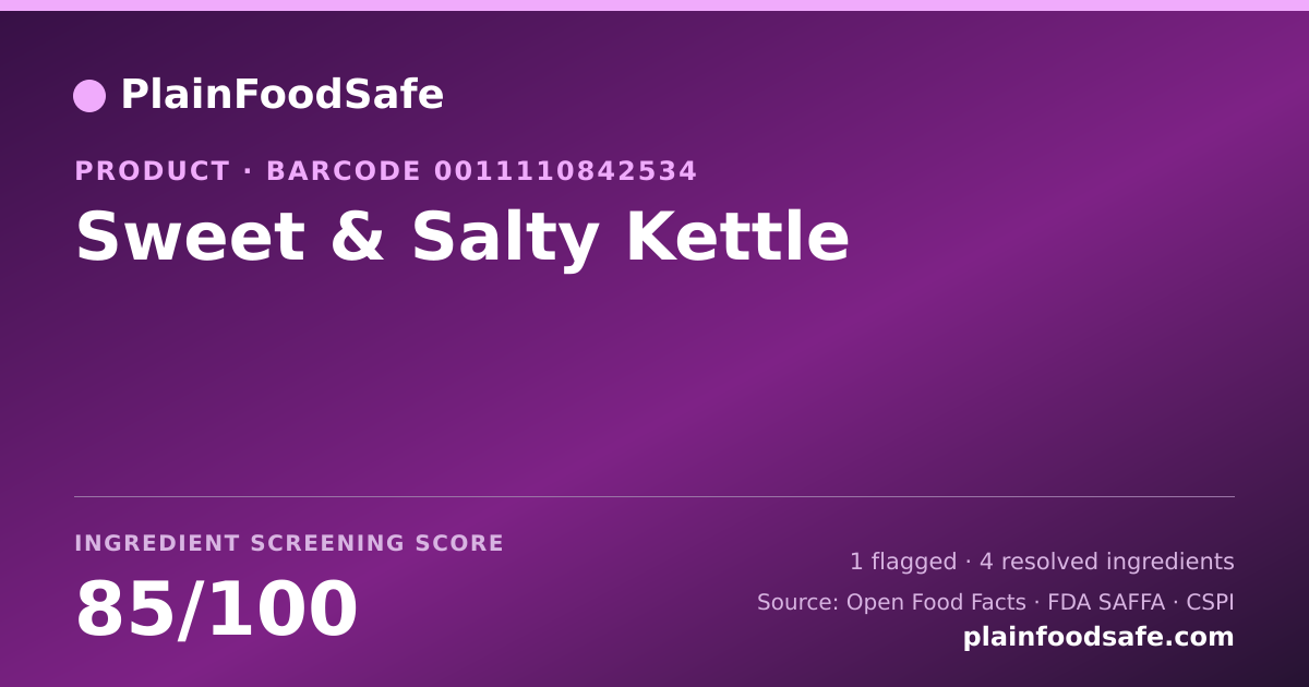Share card for Sweet & Salty Kettle Food Ingredient Profile