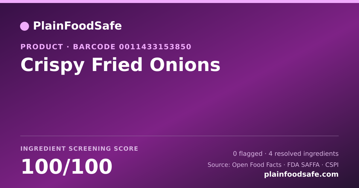 Share card for Crispy Fried Onions Food Ingredient Profile