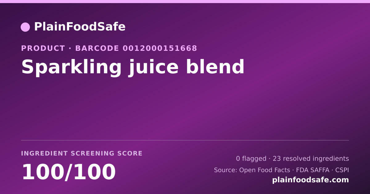 Share card for Sparkling juice blend Food Ingredient Profile