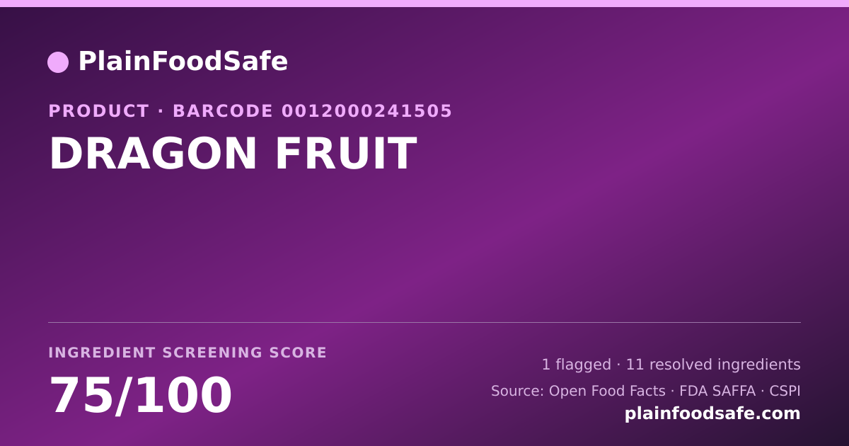 Share card for DRAGON FRUIT Food Ingredient Profile