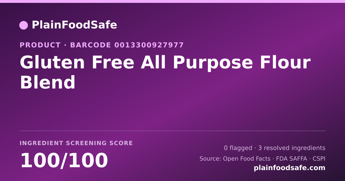 Share card for Gluten Free All Purpose Flour Blend Food Ingredient Profile