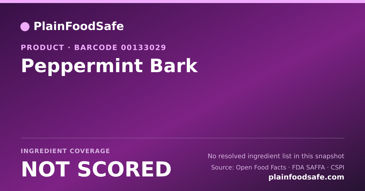 Share card for Peppermint Bark Food Ingredient Profile