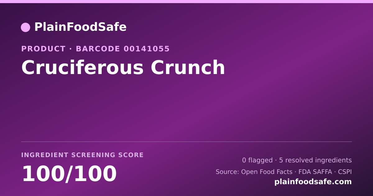Share card for Cruciferous Crunch Food Ingredient Profile