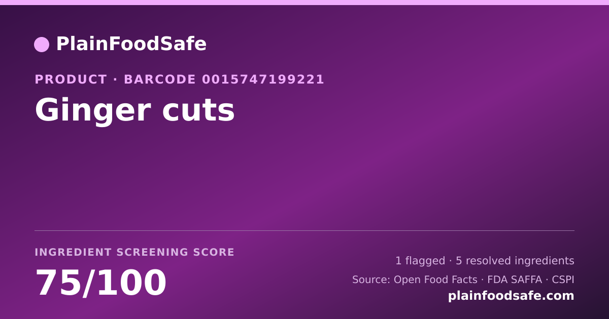 Share card for Ginger cuts Food Ingredient Profile