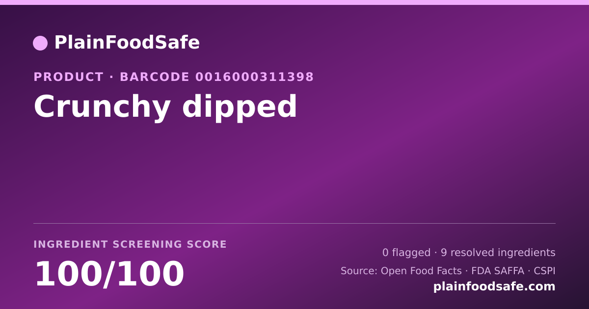 Share card for Crunchy dipped Food Ingredient Profile