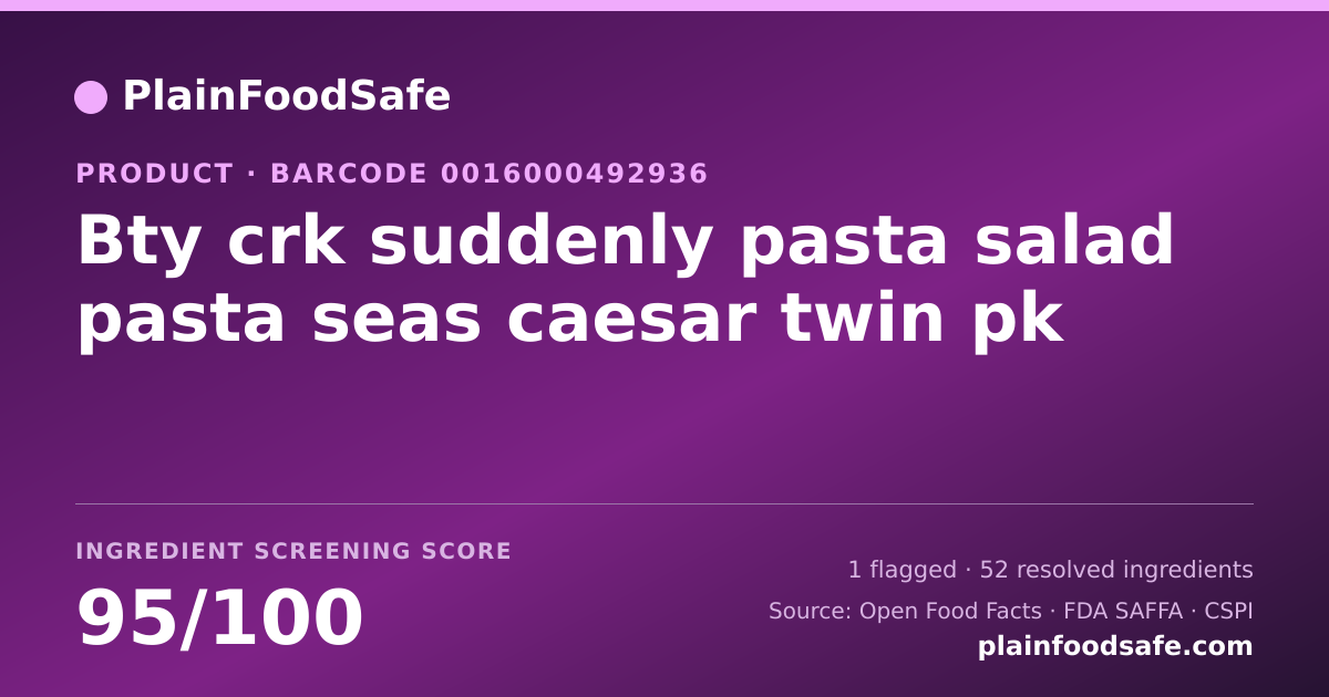 Share card for Bty crk suddenly pasta salad pasta seas caesar twin pk Food Ingredient Profile