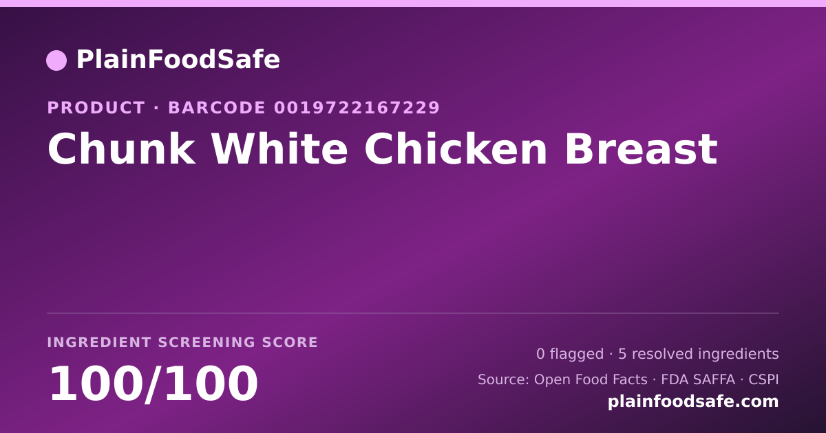 Share card for Chunk White Chicken Breast Food Ingredient Profile