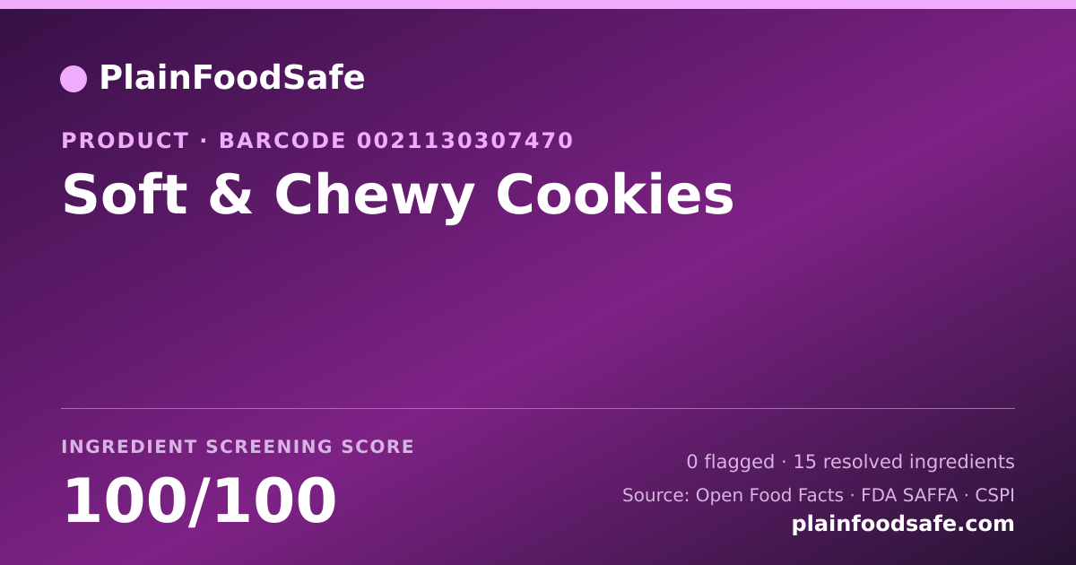 Share card for Soft & Chewy Cookies Food Ingredient Profile
