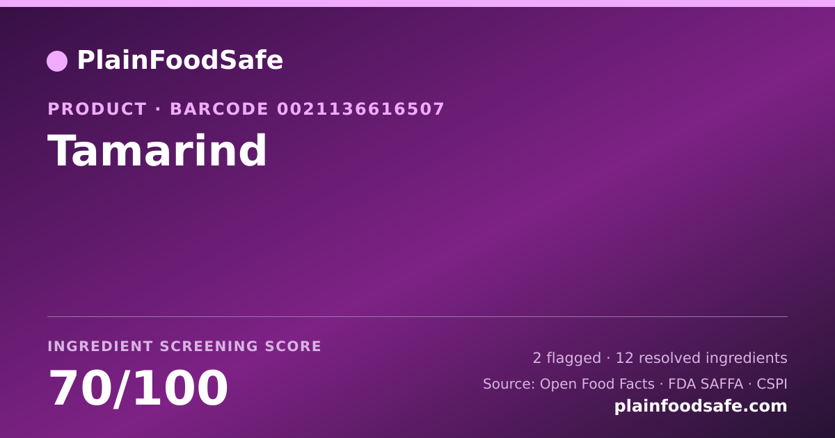 Share card for Tamarind Food Ingredient Profile