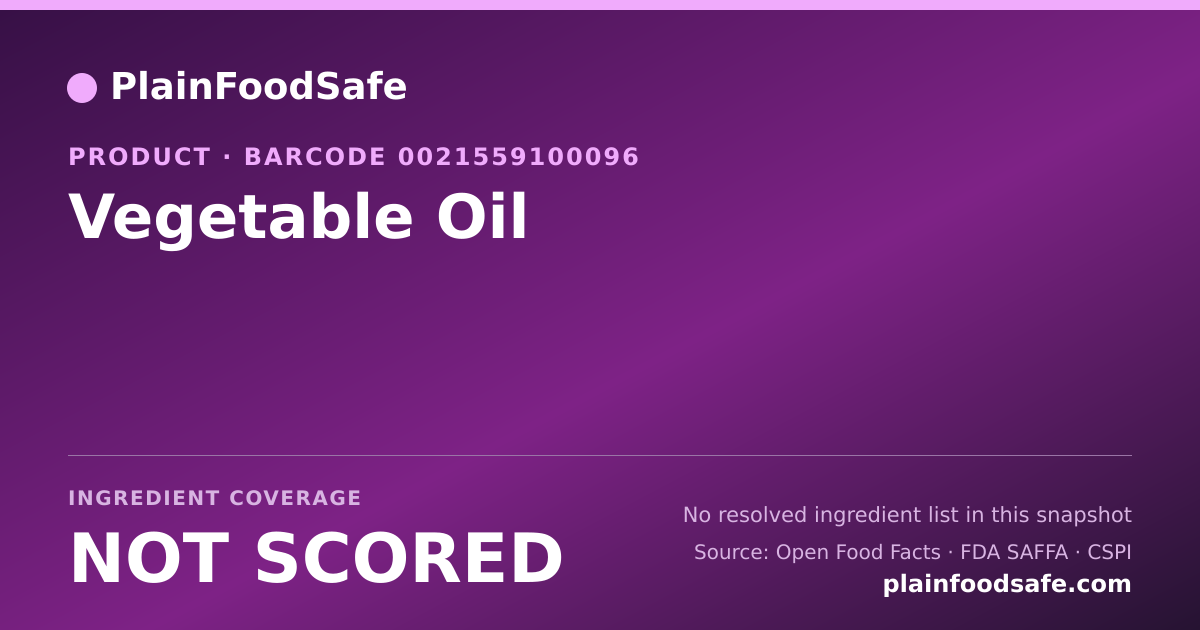 Share card for Vegetable Oil Food Ingredient Profile