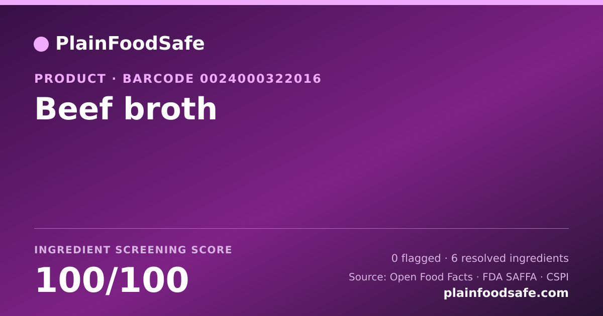Share card for Beef broth Food Ingredient Profile
