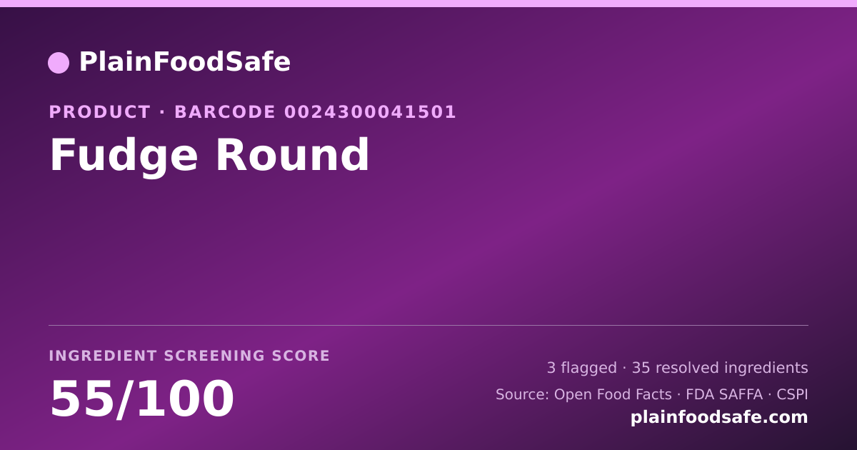 Share card for Fudge Round Food Ingredient Profile